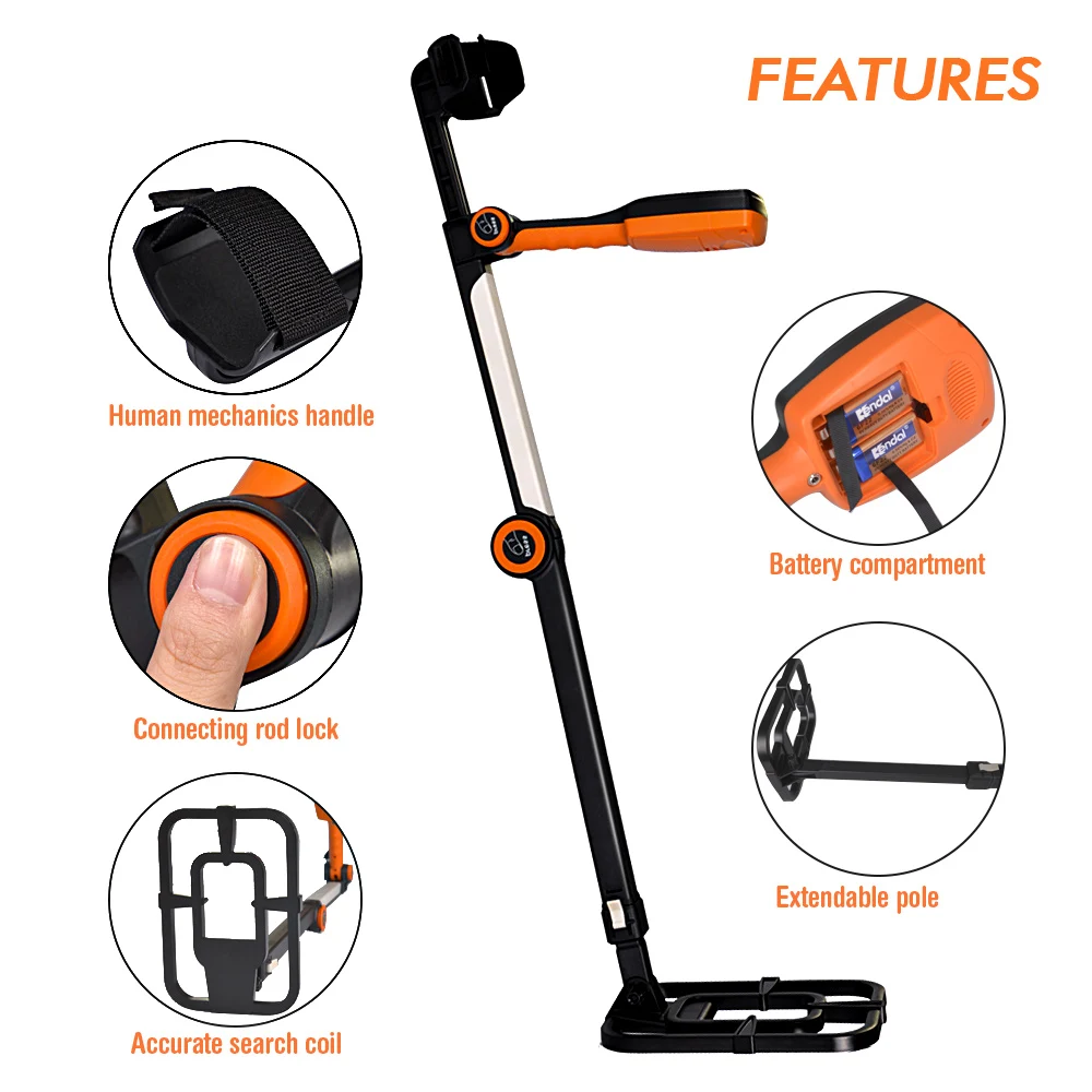 TX‑630 Foldable Professional Metal Detector is perfect for adult beginners & hobby treasure hunters Foldable design outdoorDéte