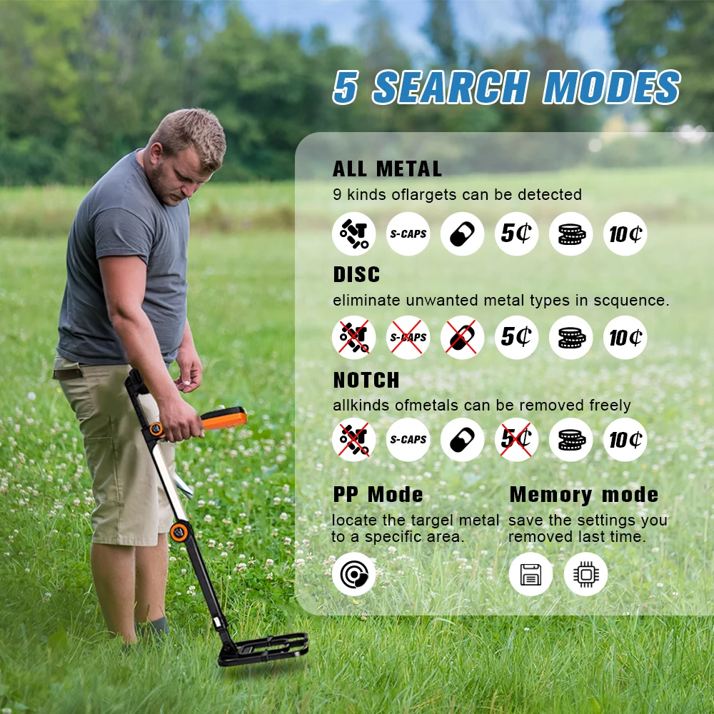 TX‑630 Foldable Professional Metal Detector is perfect for adult beginners & hobby treasure hunters Foldable design outdoorDéte