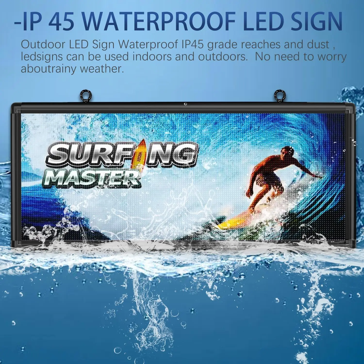 P6 Full Color Wifi Outdoor LED Sign RGB Video Image USB Flash LED Display 103x45cm Programmable LED Sign Scrolling Message Board