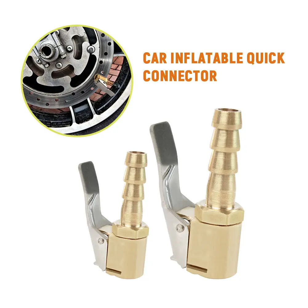 Car Accessories 6/8mm Tyre Wheel Tire Air Chuck Iator Pump Valve Clip Clamp Connector Adapter For Compressor Car Auto Brass