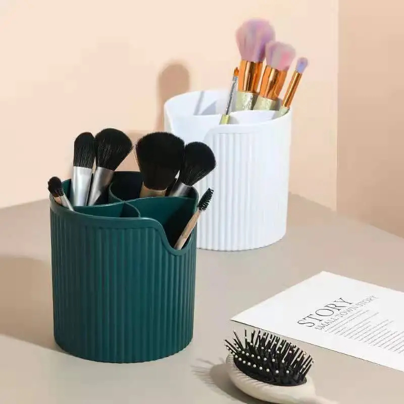 4 Lattices Cosmetic Make-up Brush Storage Box Table Organizer Make Up Tools Pen Storage Makeup Nail Polish Cosmetic Holder Box