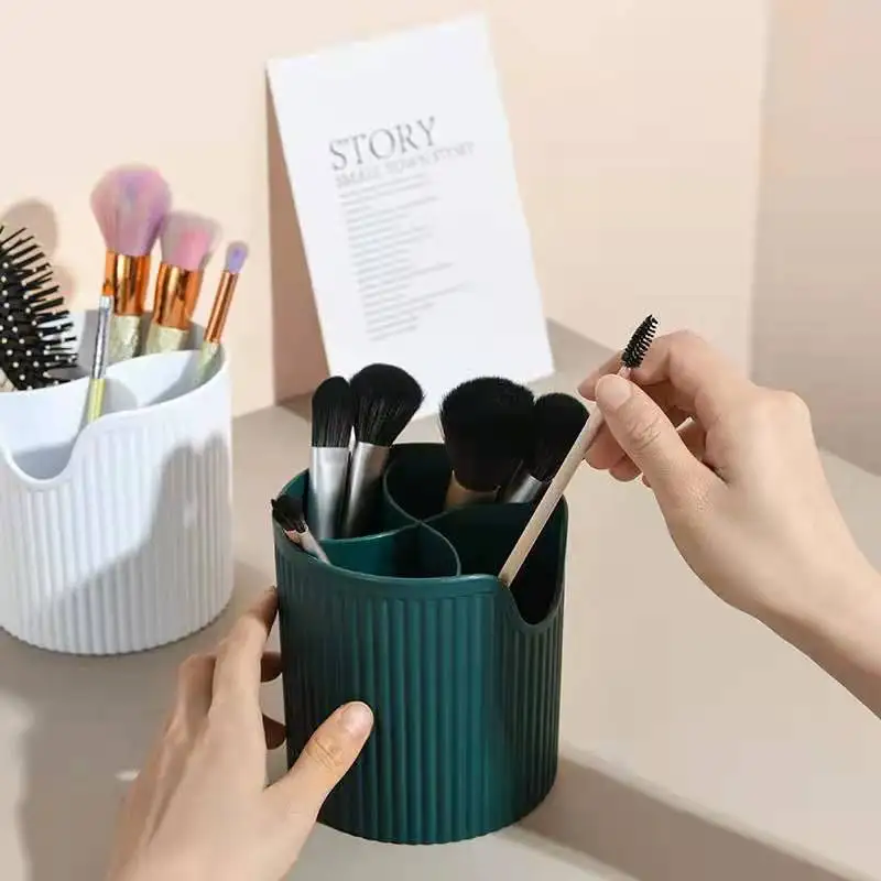 4 Lattices Cosmetic Make-up Brush Storage Box Table Organizer Make Up Tools Pen Storage Makeup Nail Polish Cosmetic Holder Box
