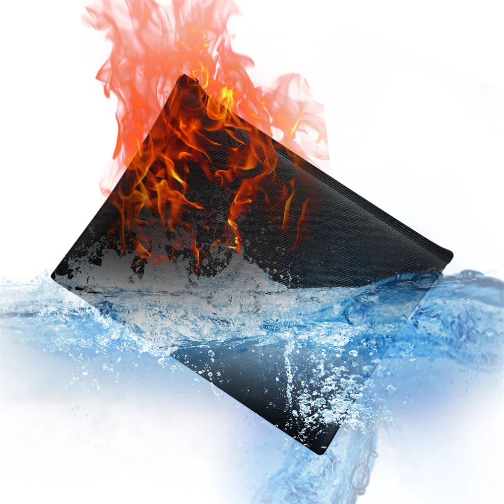 A4 File Bag Fireproof Waterproof Document Bag Office Desktop Storage Organizer Safe Flame Retardant Secret File Protect Pouch