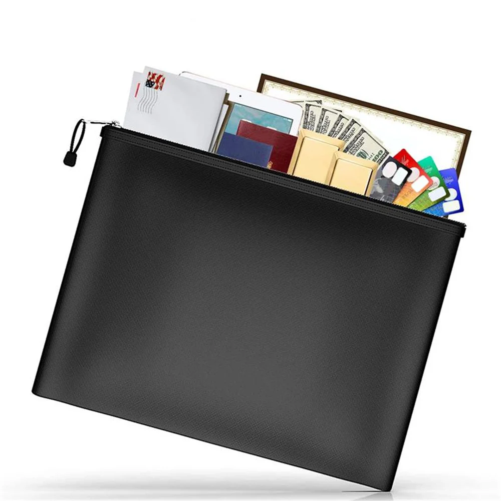 A4 File Bag Fireproof Waterproof Document Bag Office Desktop Storage Organizer Safe Flame Retardant Secret File Protect Pouch
