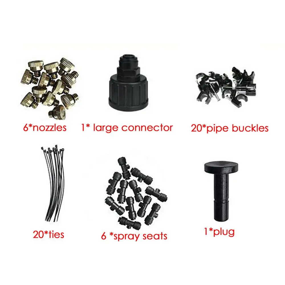 Water Misters For Outside Patio Outdoor Water Misting Cooling Irrigation System 6M/9M/12M Garden Umbrella Mist Sprinkler Nozzle