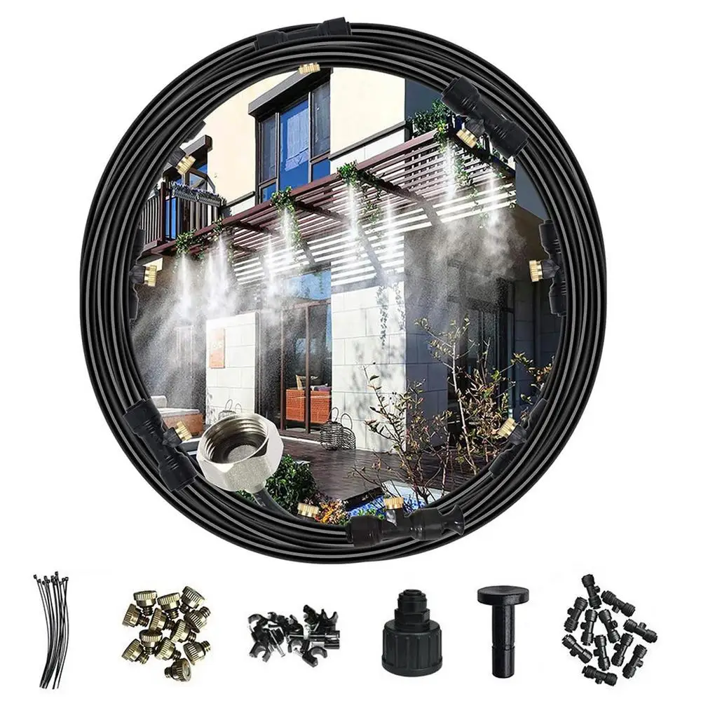 Water Misters For Outside Patio Outdoor Water Misting Cooling Irrigation System 6M/9M/12M Garden Umbrella Mist Sprinkler Nozzle