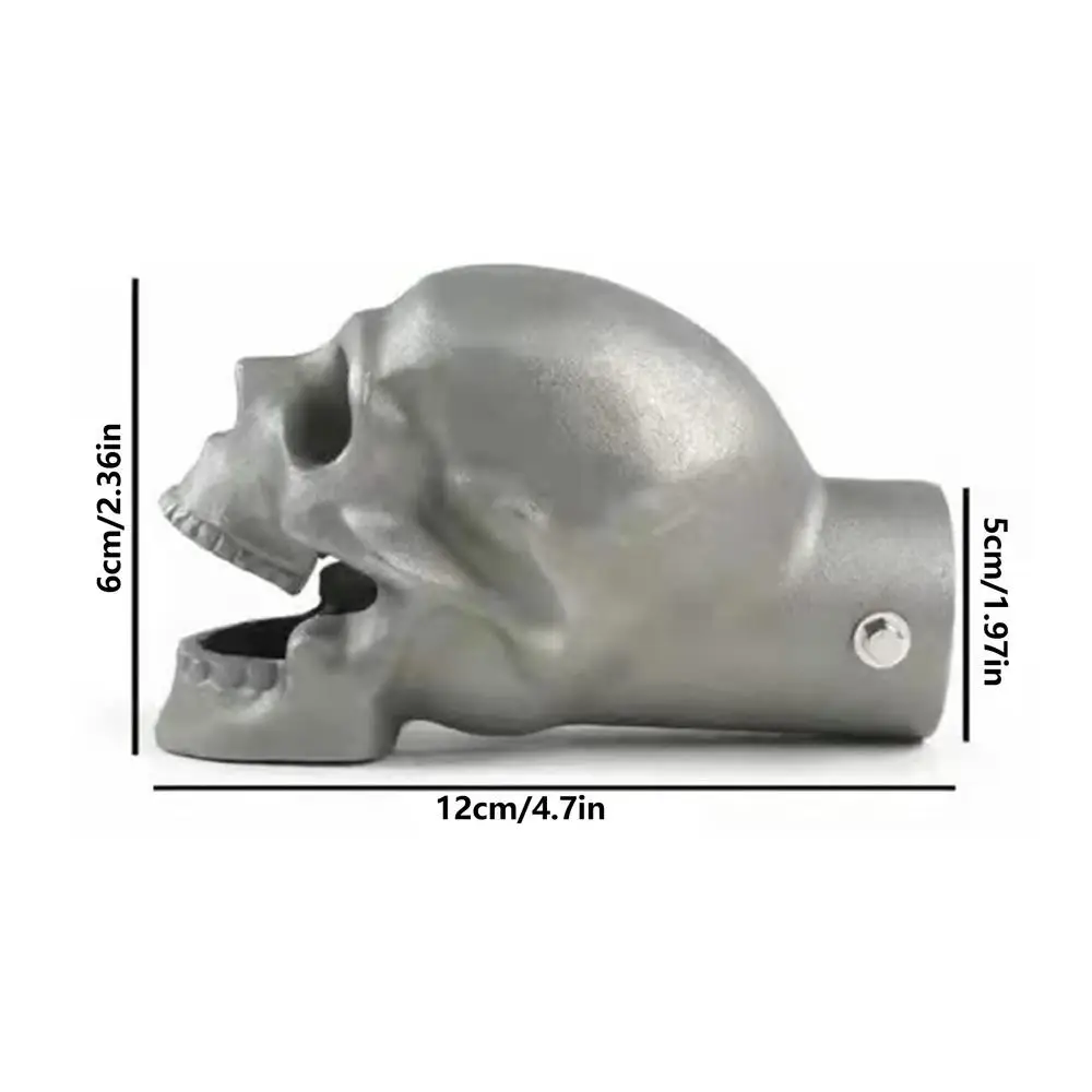 Motorcycle Skull Exhaust Tip Universal Motorbike Exhaust Pipe 5CM Solid Metal Skull Exhaust Pipe Halloween Decorations