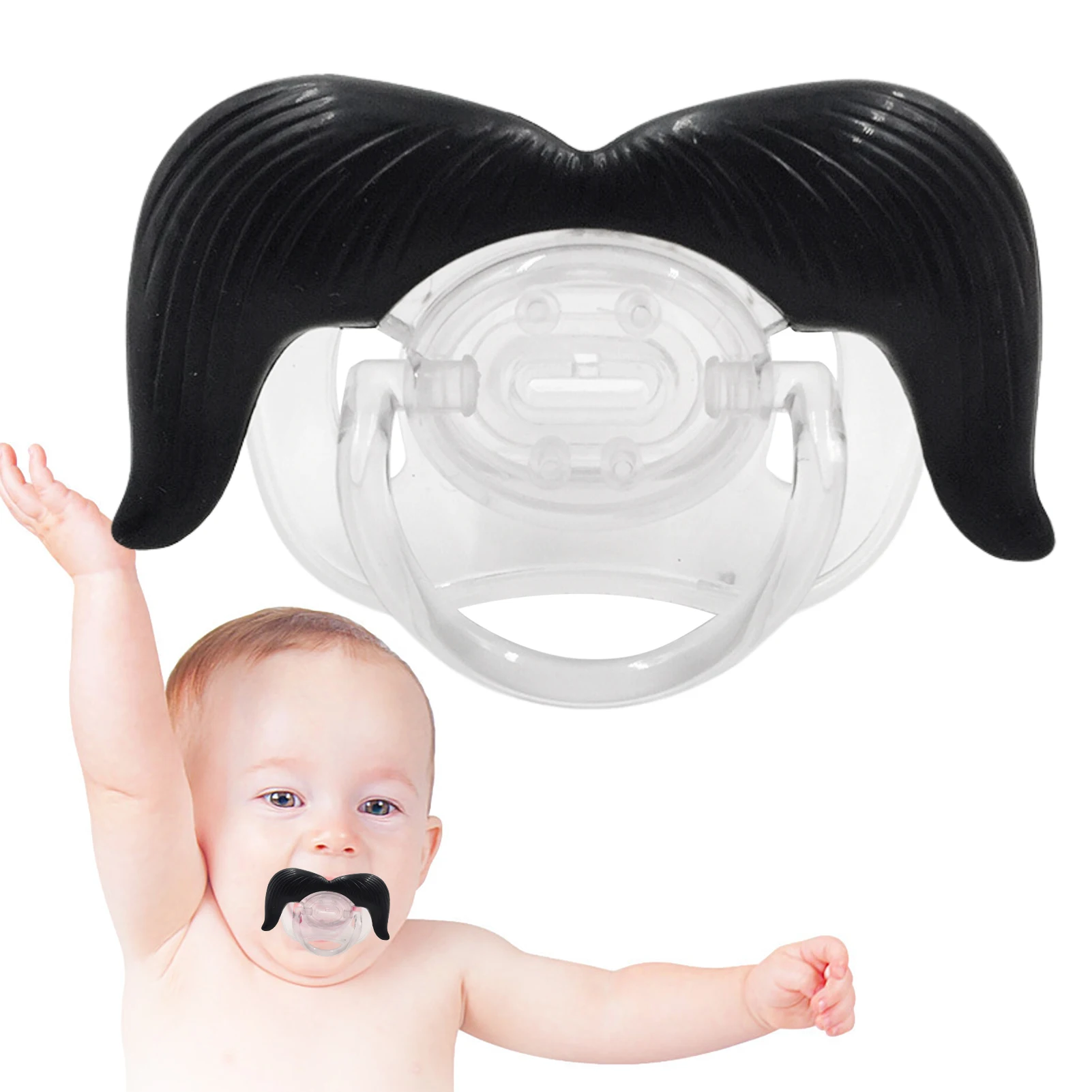 Baby Funny Pacifier Food Grade Lips Portable Cute Pacifiers With Funny Beard Mustache Pacifier For Babies And Toddlers Unisex