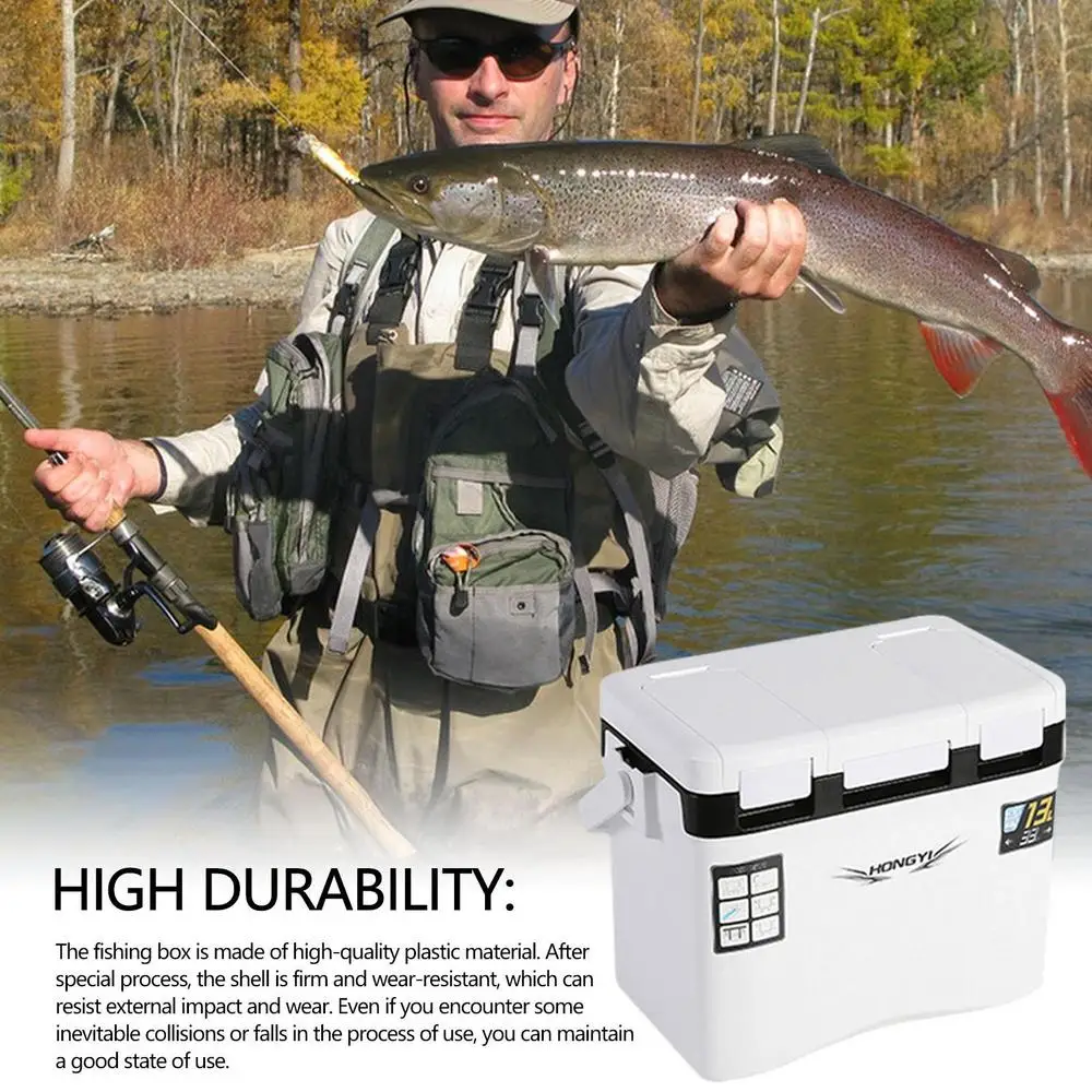 13L Outdoor Fishing Cooler Bag Lightweight Insulated Bait Cooler Capacity Portable Fish Cooler Fishing Box Bait Bucket