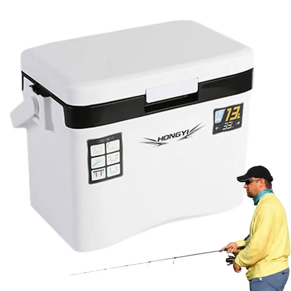 13L Outdoor Fishing Cooler Bag Lightweight Insulated Bait Cooler Capacity Portable Fish Cooler Fishing Box Bait Bucket