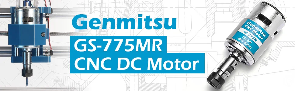 Genmitsu GS-775M 20000RPM 775 CNC Spindle Motor with 5mm ER11 Collet Set, DC 24V, Electrical Motor for 3018 Router