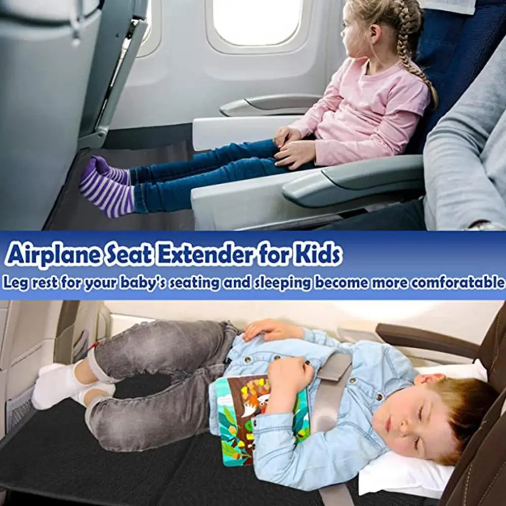 Kids Airplane Travel Bed Portable Kids Airplane Seat Extender Leg Rest Travel Footrest Hammock Mat Airplane Travel Accessories