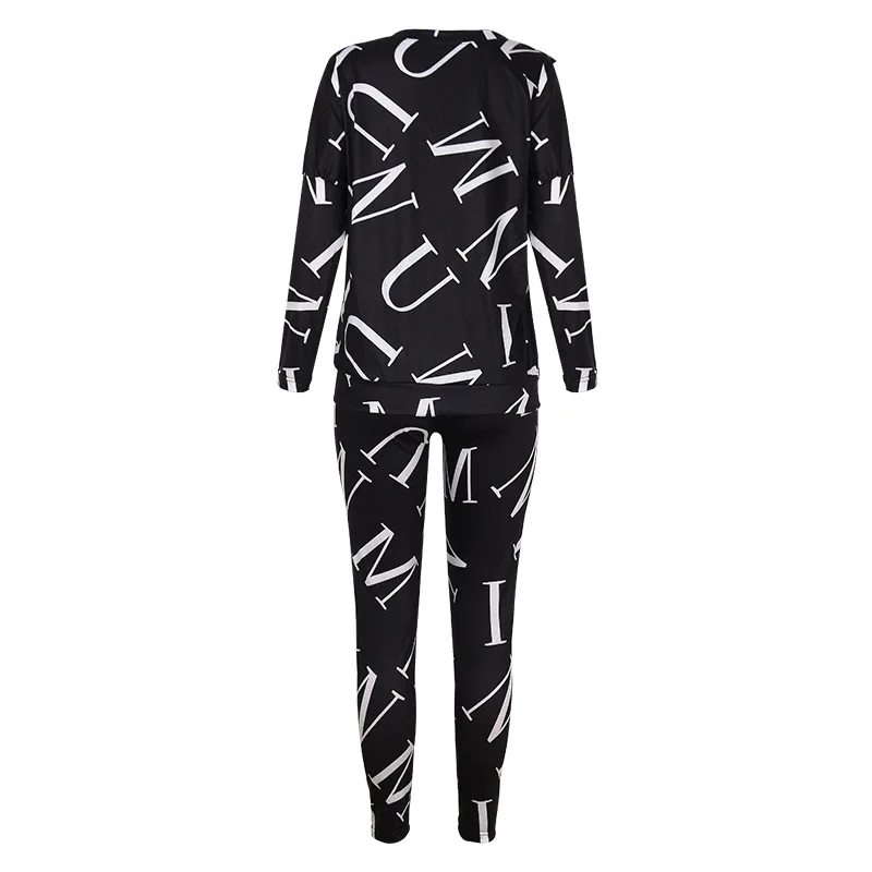 Women Tracksuit Autumn Winter Warm Letter Top Suits Casual Yoga Set Sweatshirts And Jogging Pants Outfits Sweatpants 2 Piece Set