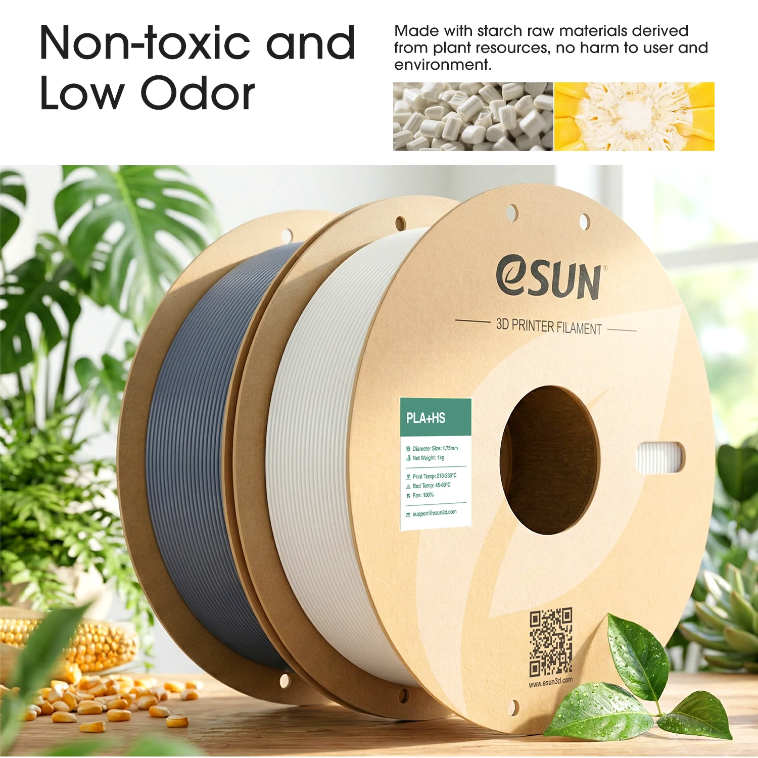 ESUN High Speed PLA+ 3D Printer Filament 1.75MM 1KG Fast Printing PLA+ 3D Filaments High Speed Printing PLA Plus For Bambu Lab