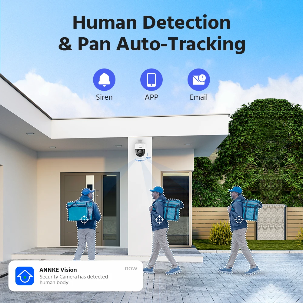 ANNKE 4K PoE PT Speed Security Camera Color Night Vision Motion Detection Built-in Microphone Security Protection Cameras