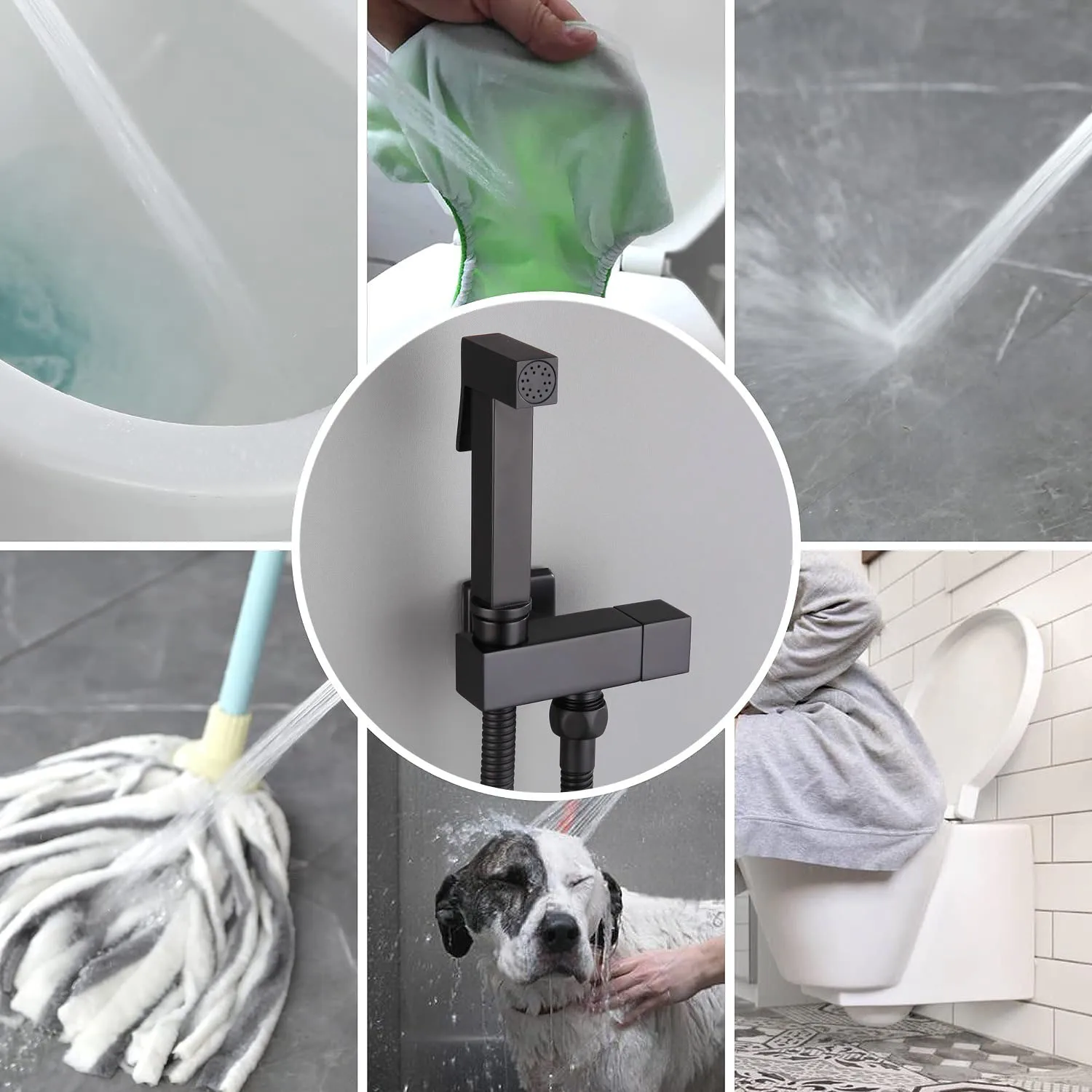 ZAPPO Bidet Sprayer Faucet for Toilet Brass Rough-in Valve Handheld Bidet Attachment Set for Feminine Pets Hot Cold Water Mixer
