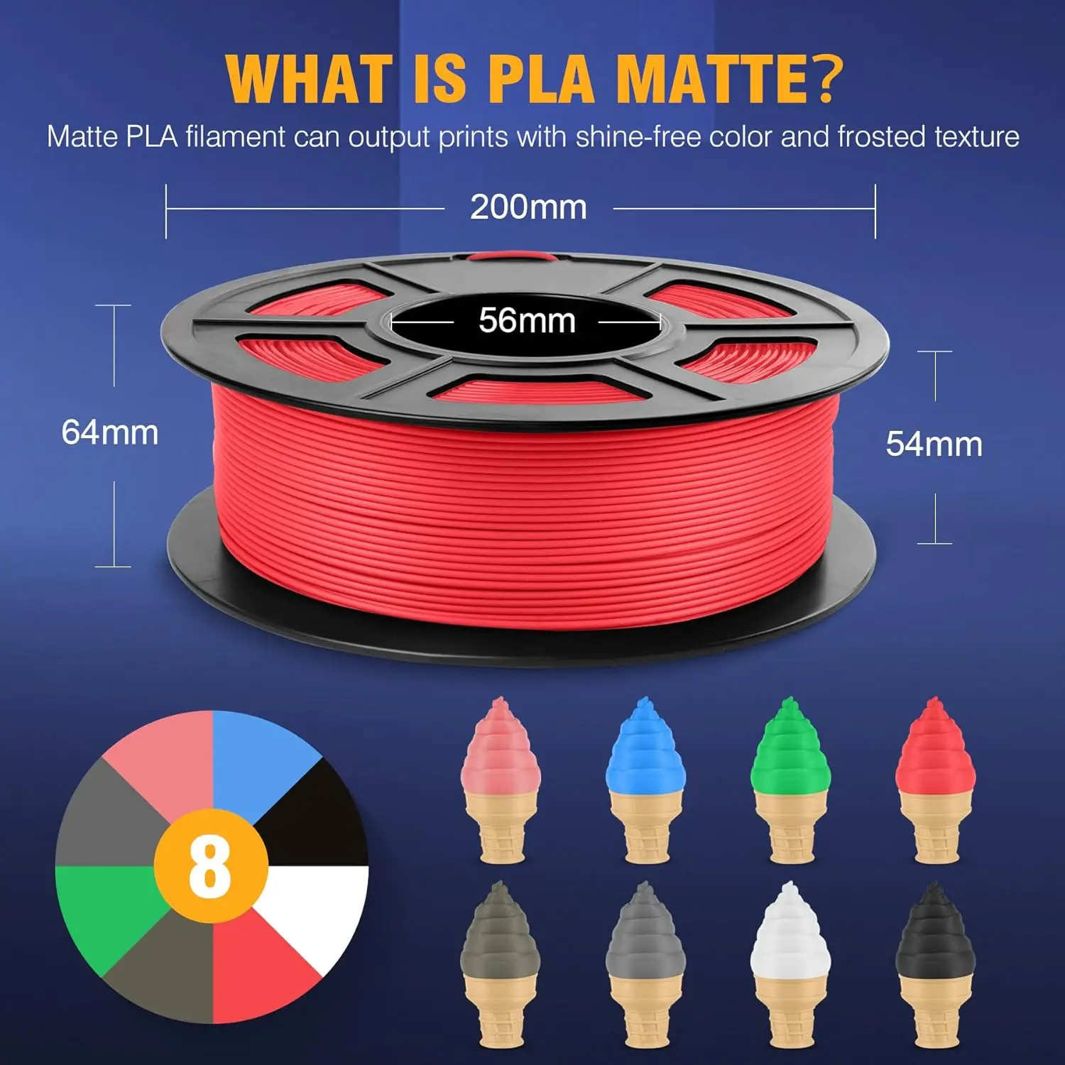 SUNLU 2KG PLA/Matte/Luminous/Marble/Wood/Carbon Fiber/Twinkle Filament 1.75mm 1KG Spool Glow in the Dark Material For 3D Printer
