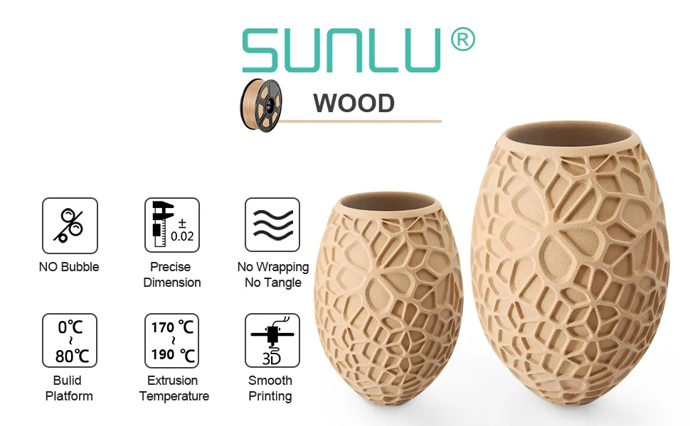 SUNLU 2KG PLA/Matte/Luminous/Marble/Wood/Carbon Fiber/Twinkle Filament 1.75mm 1KG Spool Glow in the Dark Material For 3D Printer