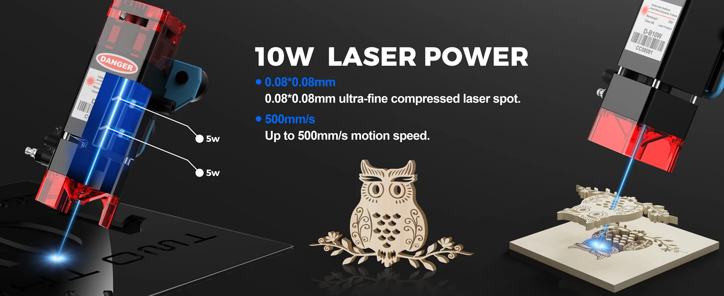TwoTrees TTS-10 Pro Laser Engraver Stainless Steel Engraving Machine DIY Woodwork Cutting Machine 445±5nm Blue Light Cnc Machine