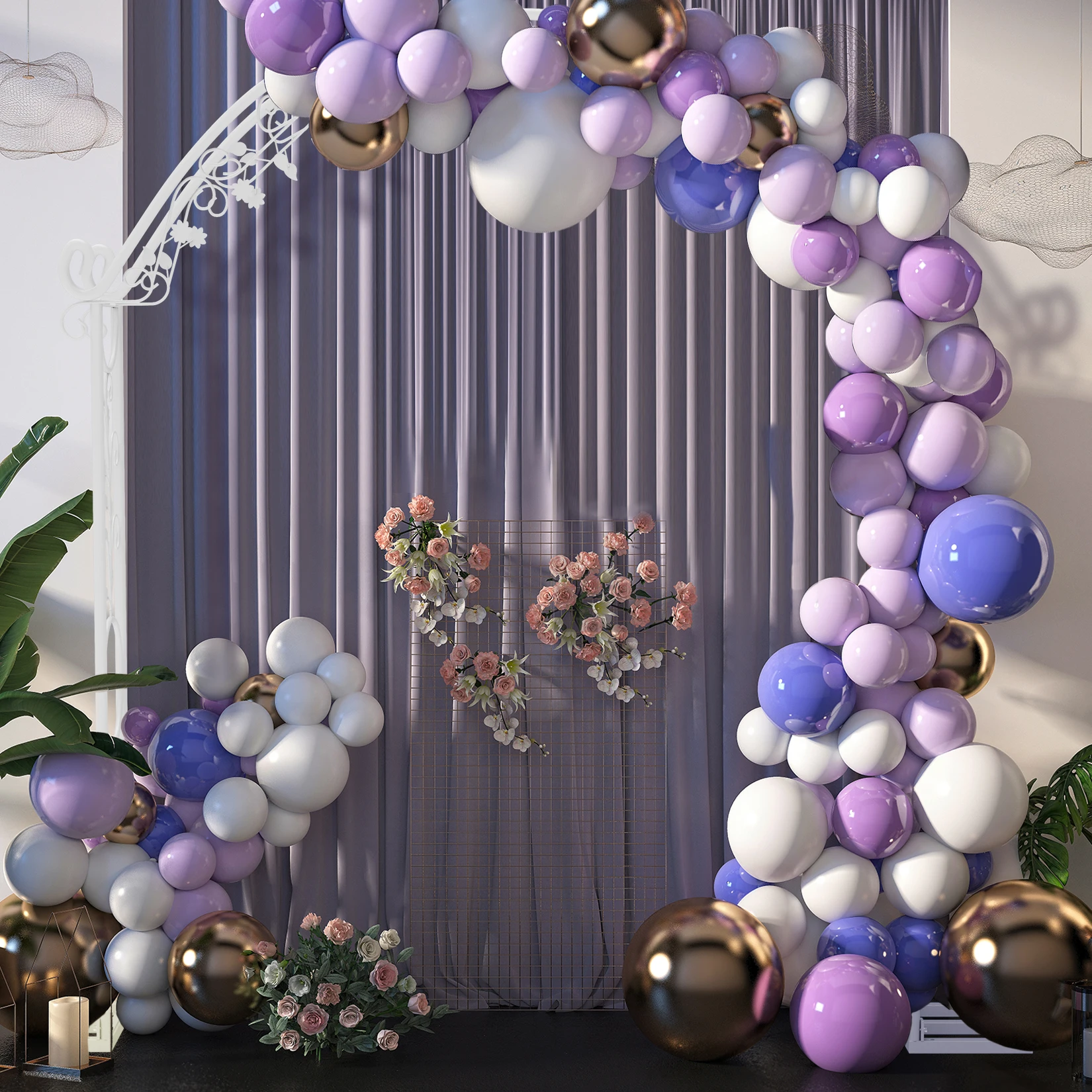 SUSIRE Glam Wedding Arch Stand Backdrop Stand Garden Plant Arbor for Bridal Party, Wedding Ceremony