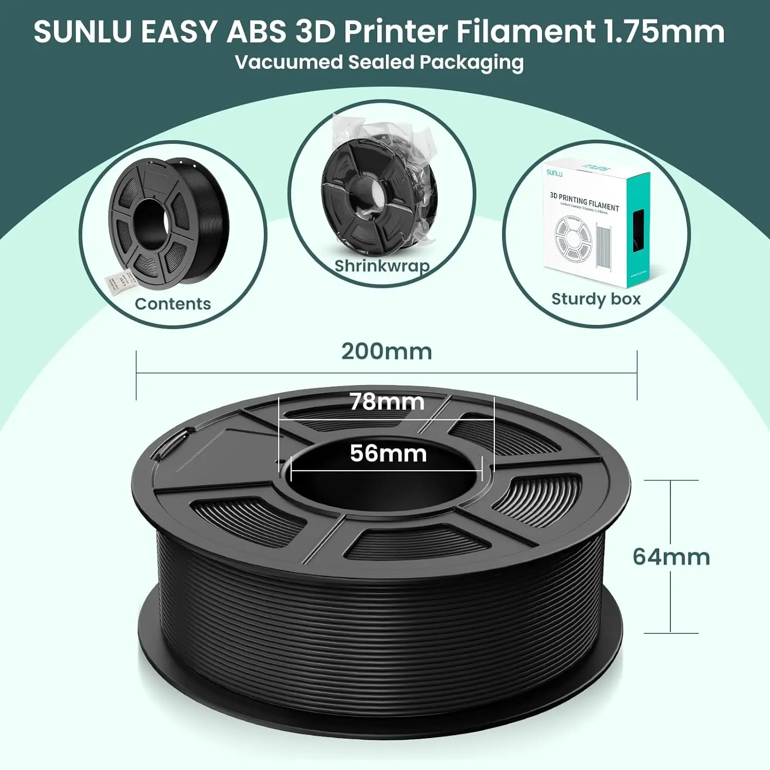 SUNLU 3D Filament ABS/TPU/EASY ABS/ASA 1.75mm 2Roll 1KG(TPU 0.5KG/Roll) 3D Printer Filament for 3D Printer