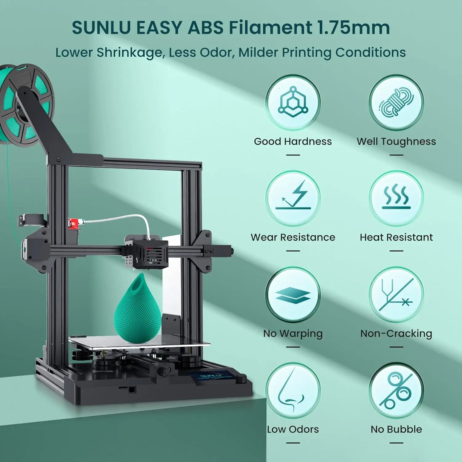 SUNLU 3D Filament ABS/TPU/EASY ABS/ASA 1.75mm 2Roll 1KG(TPU 0.5KG/Roll) 3D Printer Filament for 3D Printer