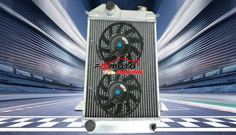 3 Row Aluminum Radiator + Fan For Triumph TR TR4 1961 1962 1963 1964 1965 Manual MT 61 62 63 64 65