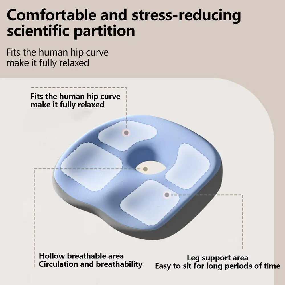 Seat Cushions For Seniors Ergonomic Car Seat Pad Wheelchair Cushions Breathable Foam Cushion For Gaming Chairs Wheelchairs