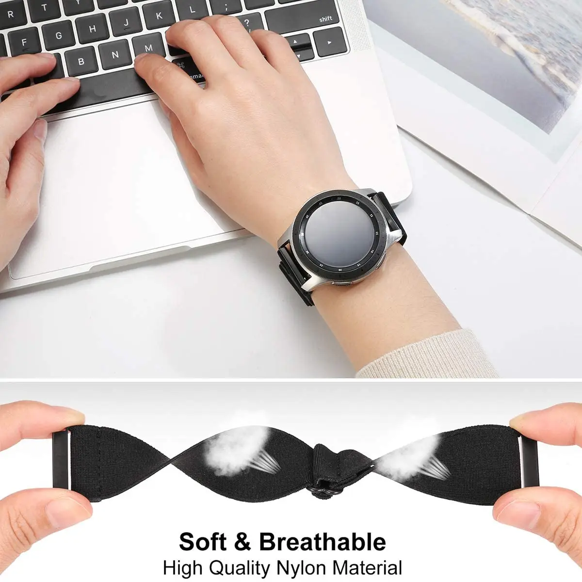 20mm 22mm Band For Samsung Galaxy watch 4/5 Pro/6 classic/active 2/gear s3 44mm 40mm Nylon bracelet correa Huawei GT/2/3/4 strap