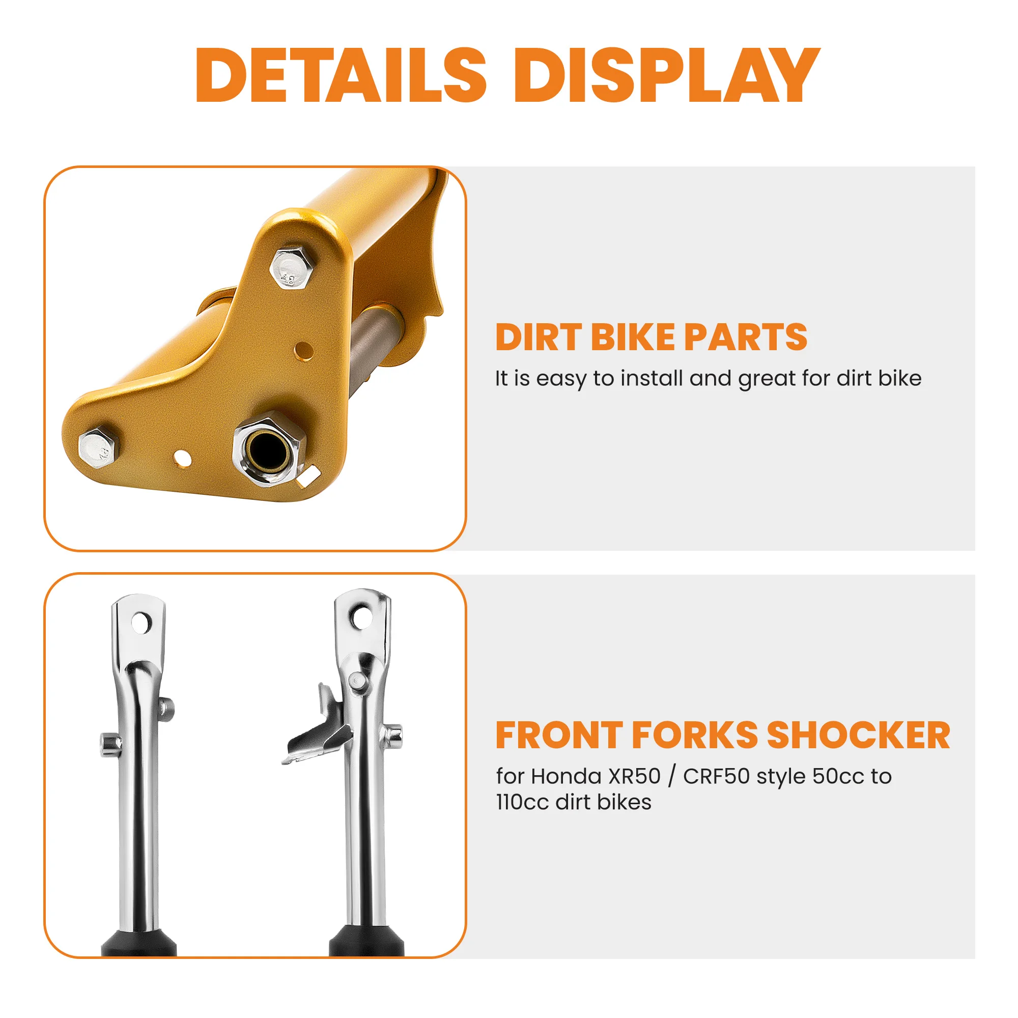 Complete Front Forks Shock Suspension for Honda CRF50 XR50 CRF XR 50 04-14 Gold
