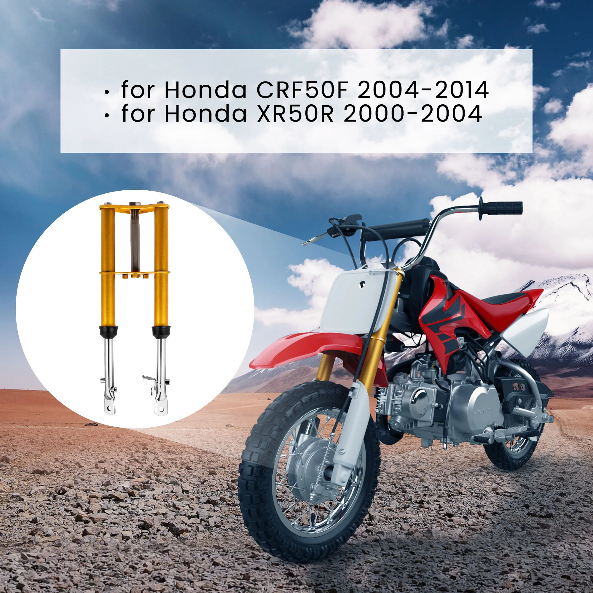 Complete Front Forks Shock Suspension for Honda CRF50 XR50 CRF XR 50 04-14 Gold