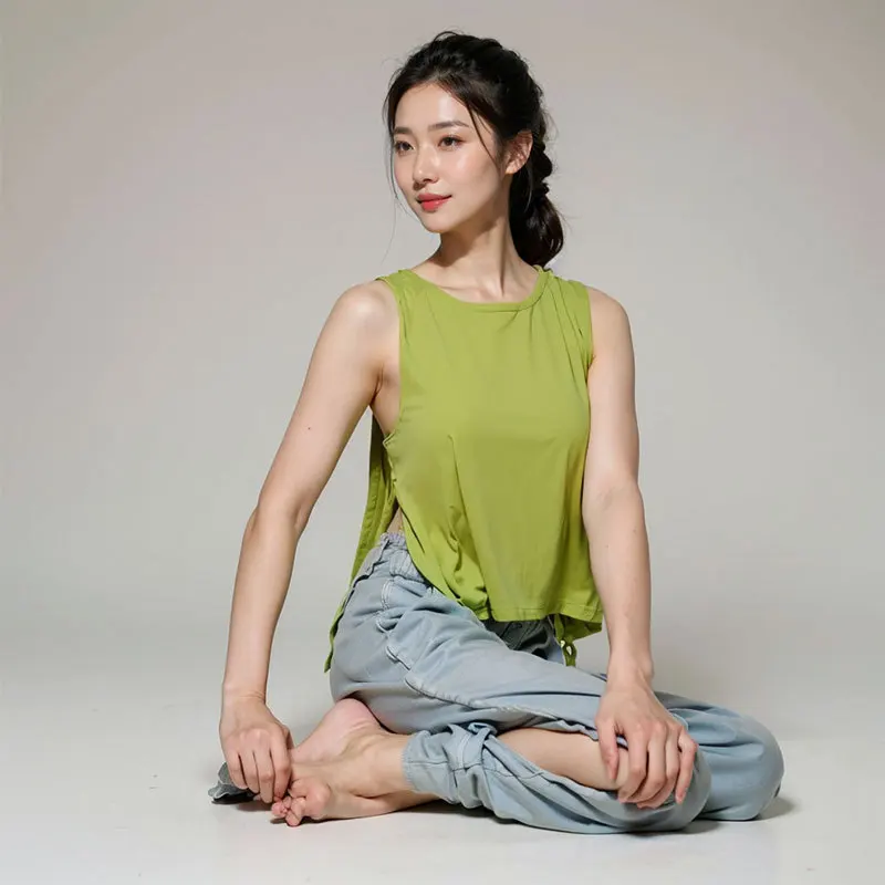 Women Sleeveless Racerback Yoga Shirts Sport Singlet Athletic Fitness Sport Tank Tops Workout Gym Running Training Pilates Vest