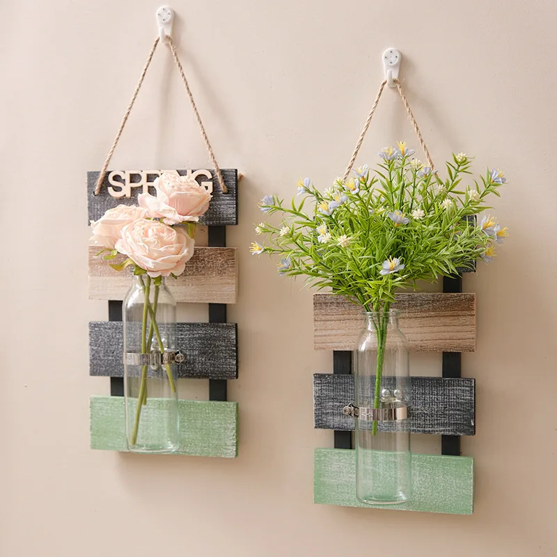 New Glass Vase Home Decorations Nordic Wall Hanging Plant Pot Decoration Living Room Decor Flower Accessories