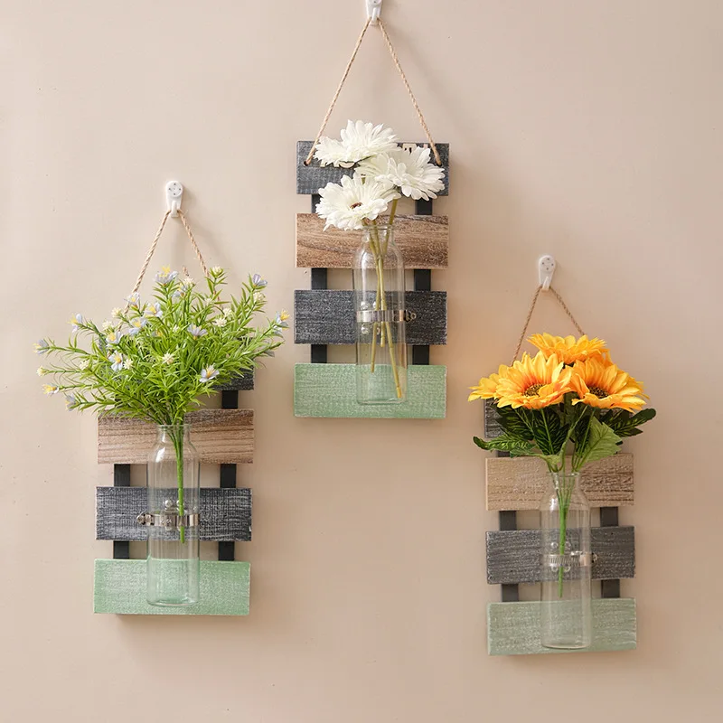 New Glass Vase Home Decorations Nordic Wall Hanging Plant Pot Decoration Living Room Decor Flower Accessories