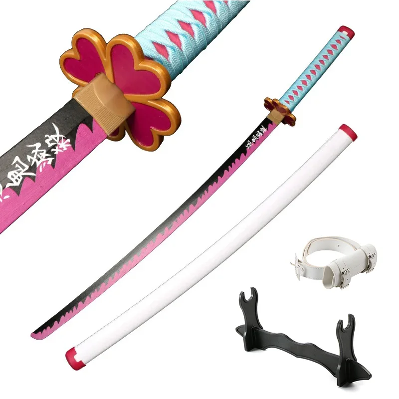 Japanese Anime Samurai Sword Cosplay Character Weapons Porps Wooden Blade Toy Katana Kyoujurou Shinobu Black Muichirou