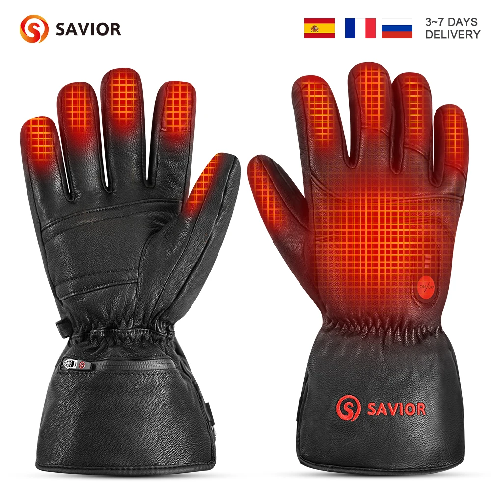 Savoir Heat Skiing Gloves Riding Skiing Fishing Hunting Outdoor Sports Rechargeable Electric Heated Gloves Winter Warmer Battery