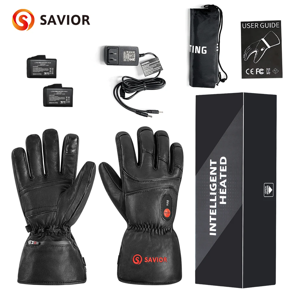 Savoir Heat Skiing Gloves Riding Skiing Fishing Hunting Outdoor Sports Rechargeable Electric Heated Gloves Winter Warmer Battery