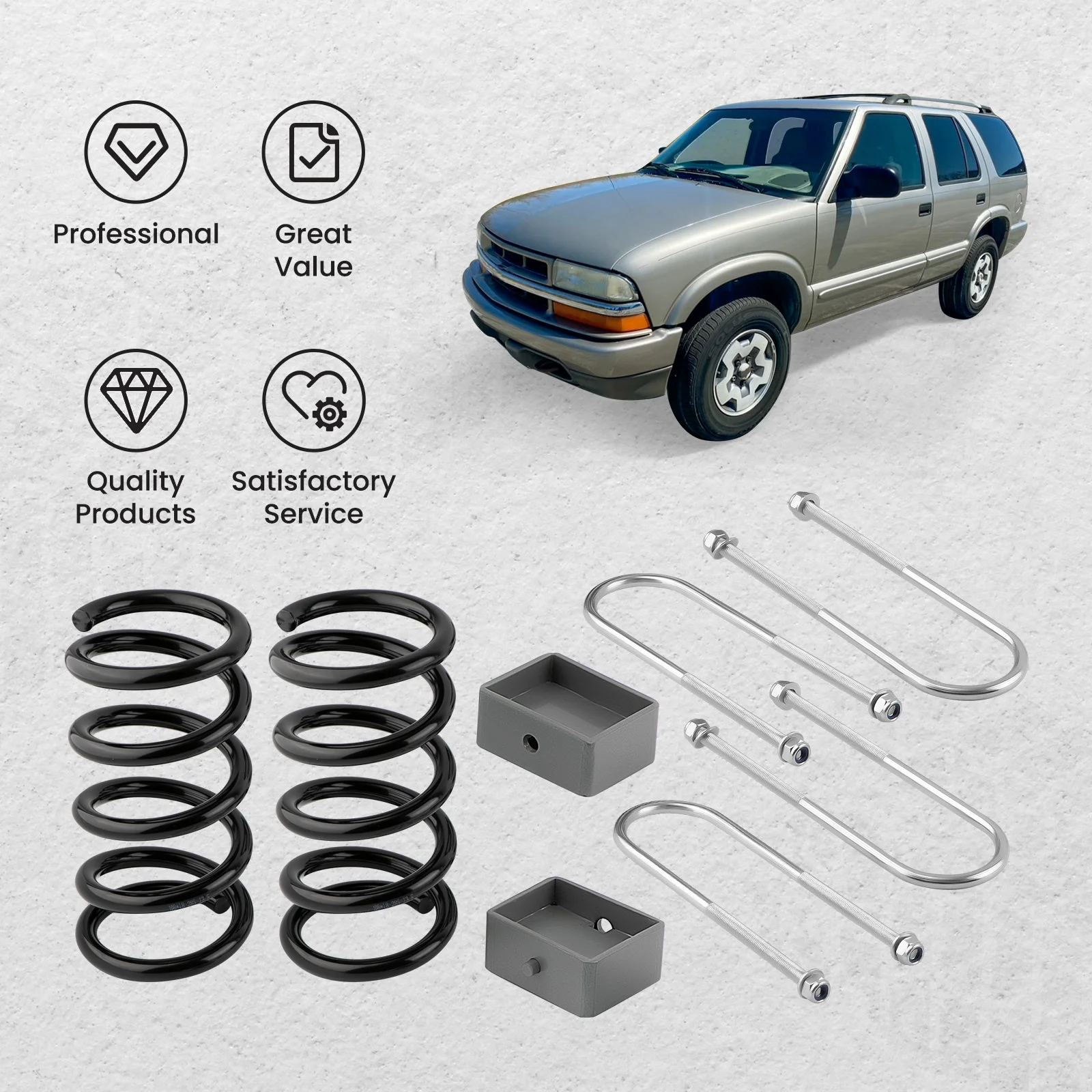 3" / 4" Coil Spring Lowering Kit For Chevy S10 GMC S15 Sonoma Jimmy 1982-04