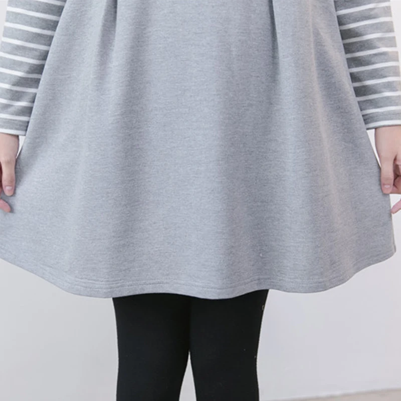 Spring and Autumn Maternity Dress Sweet Casual Loose Straight Clothes for Pregnant Women Elegant Long Sleeve Maternity Dress F5