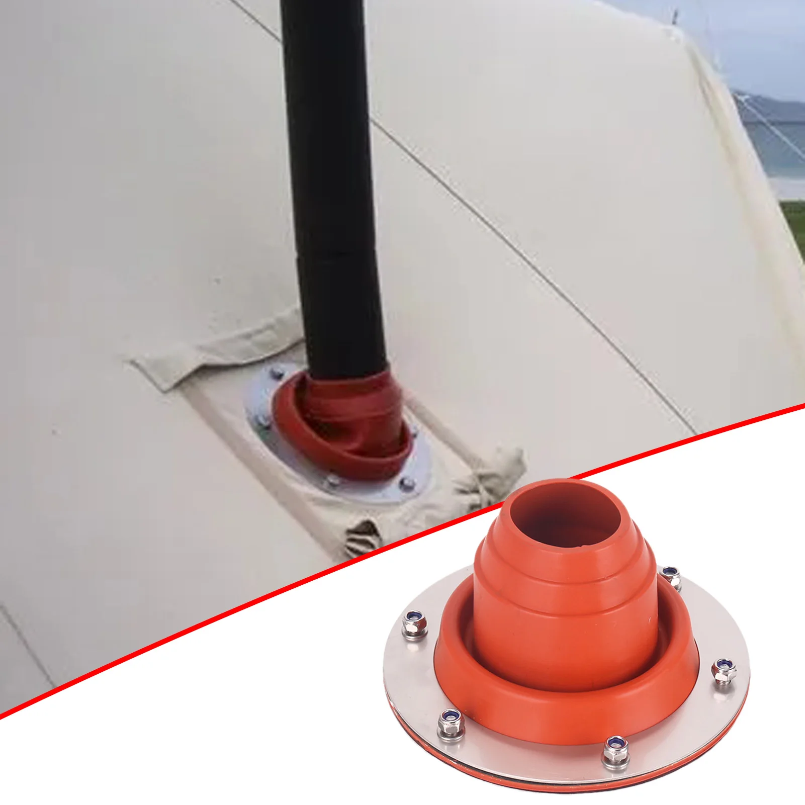Silicone Metal Roof Pipe Flashing Metal Stove Jack Kit Heat Resistant And Round Base High Temp Flexible Roof Jack Pipe Boot