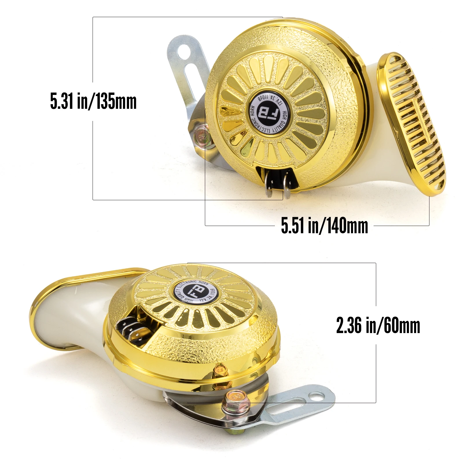 ALLERY 2Pcs/Kit Snail Air Horn 12V Super Loud Three Tone Waterproof Electric Snail Car Horn For Truck Motorcycle Auto Accessory