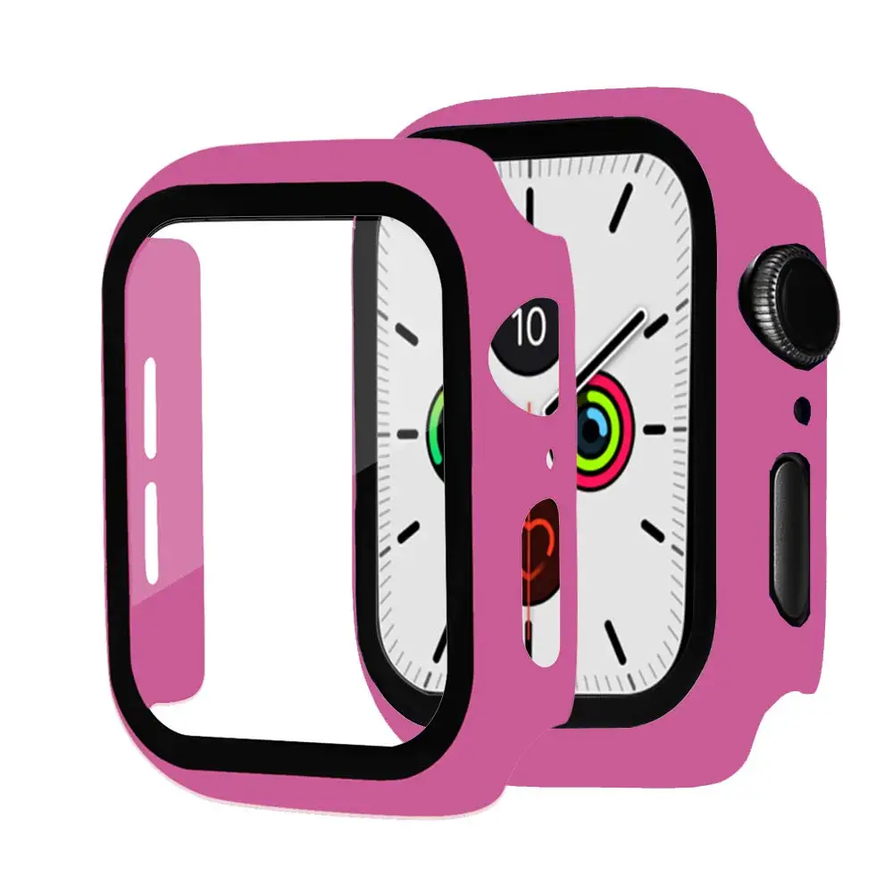 Glass+Cover For Apple Watch case 45mm 41mm 44mm 40mm 42mm 38mm correa Accessorie Screen Protector iwatch series 5 4 6 SE 3 7 8 9