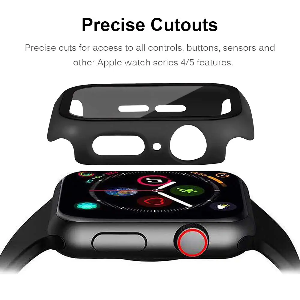 Glass+Cover For Apple Watch case 45mm 41mm 44mm 40mm 42mm 38mm correa Accessorie Screen Protector iwatch series 5 4 6 SE 3 7 8 9