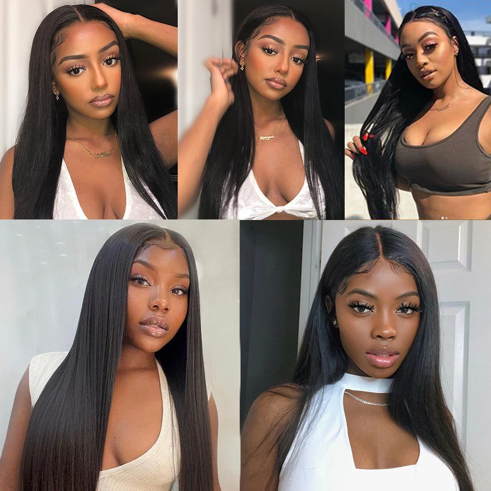 Straight Hair 2X6 13x4 Lace Frontal Closure Only 4x4 5x5 6x6 Lace Closure Brazilian Hair PrePlucked Hair Line Human Hair Closure