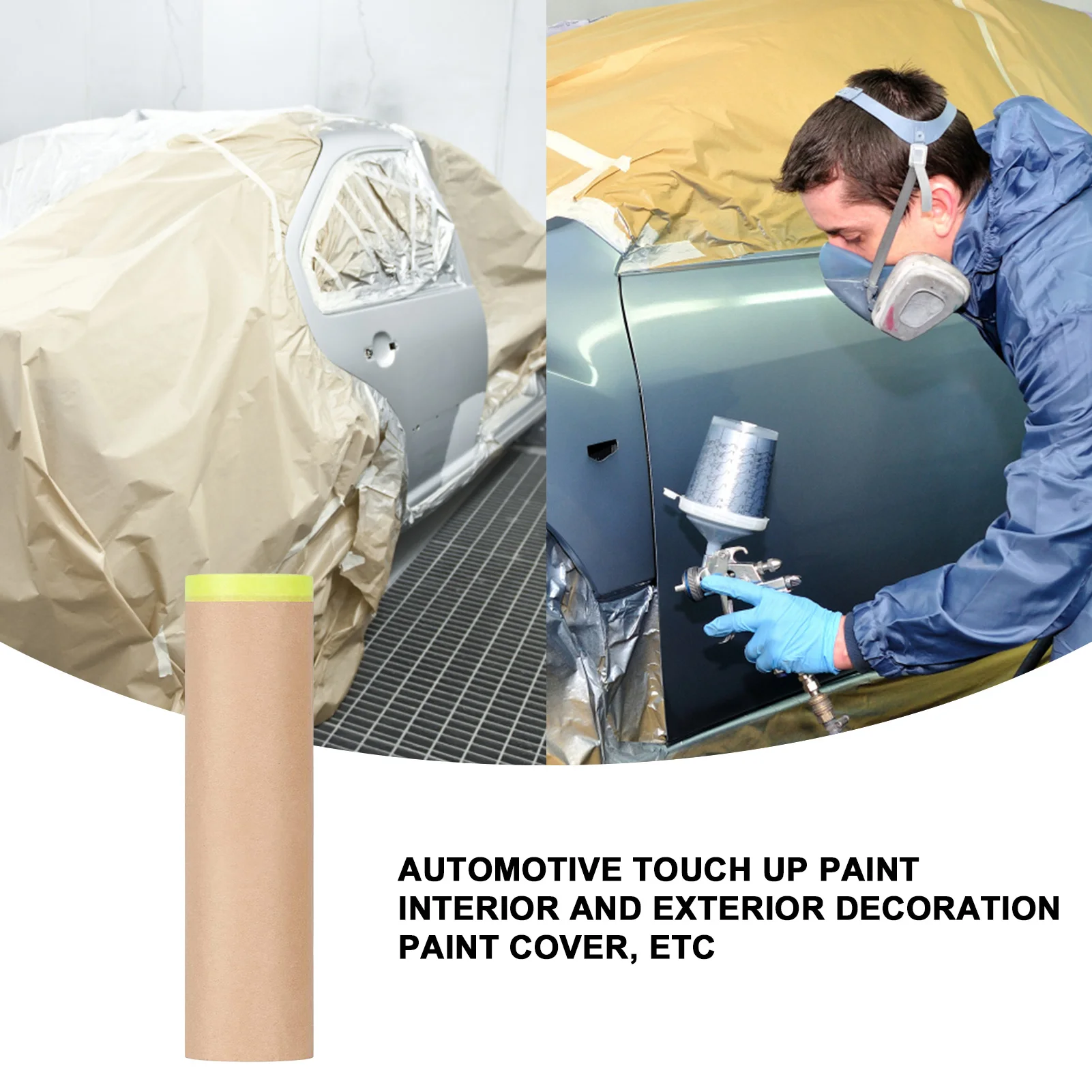 Masking Paper For Painting Tape And Drape For Car Auto Body Supplies Masking Paper Kraft Paper For Painting Car Furniture