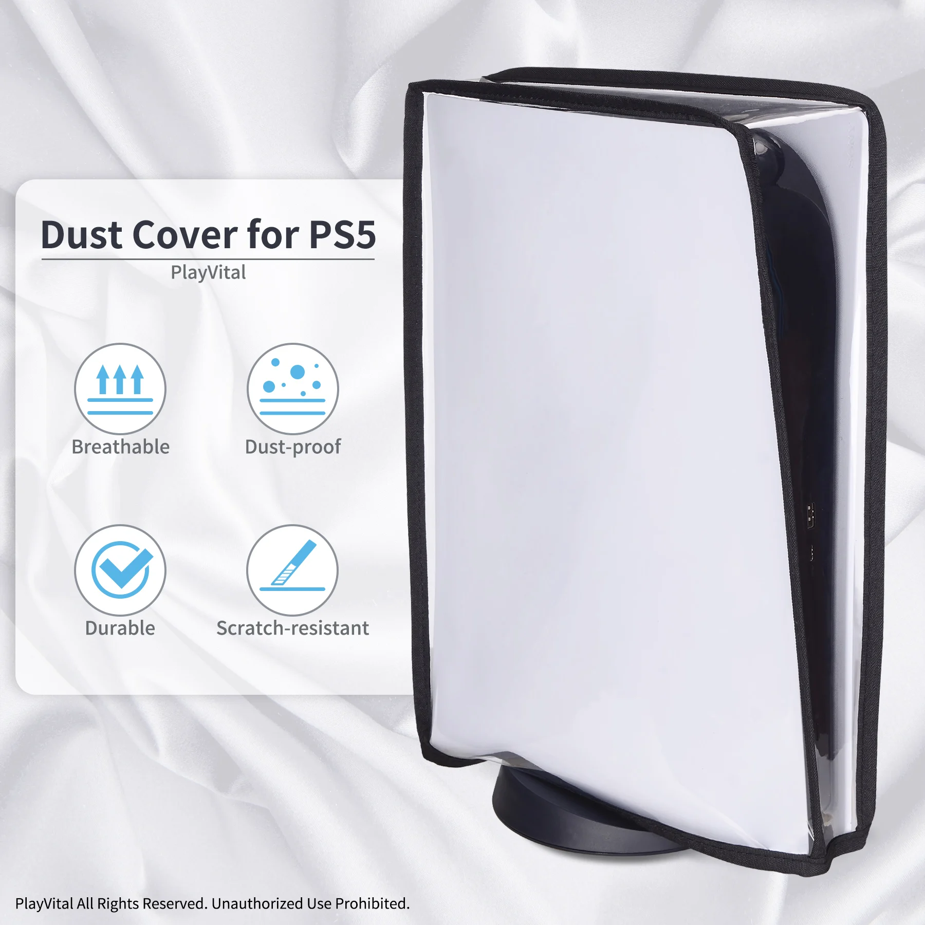 PlayVital Transparent Dust Cover Waterproof Dust Guard Anti Scratch Sleeve for ps5 Console Digital Edition & Disc Edition