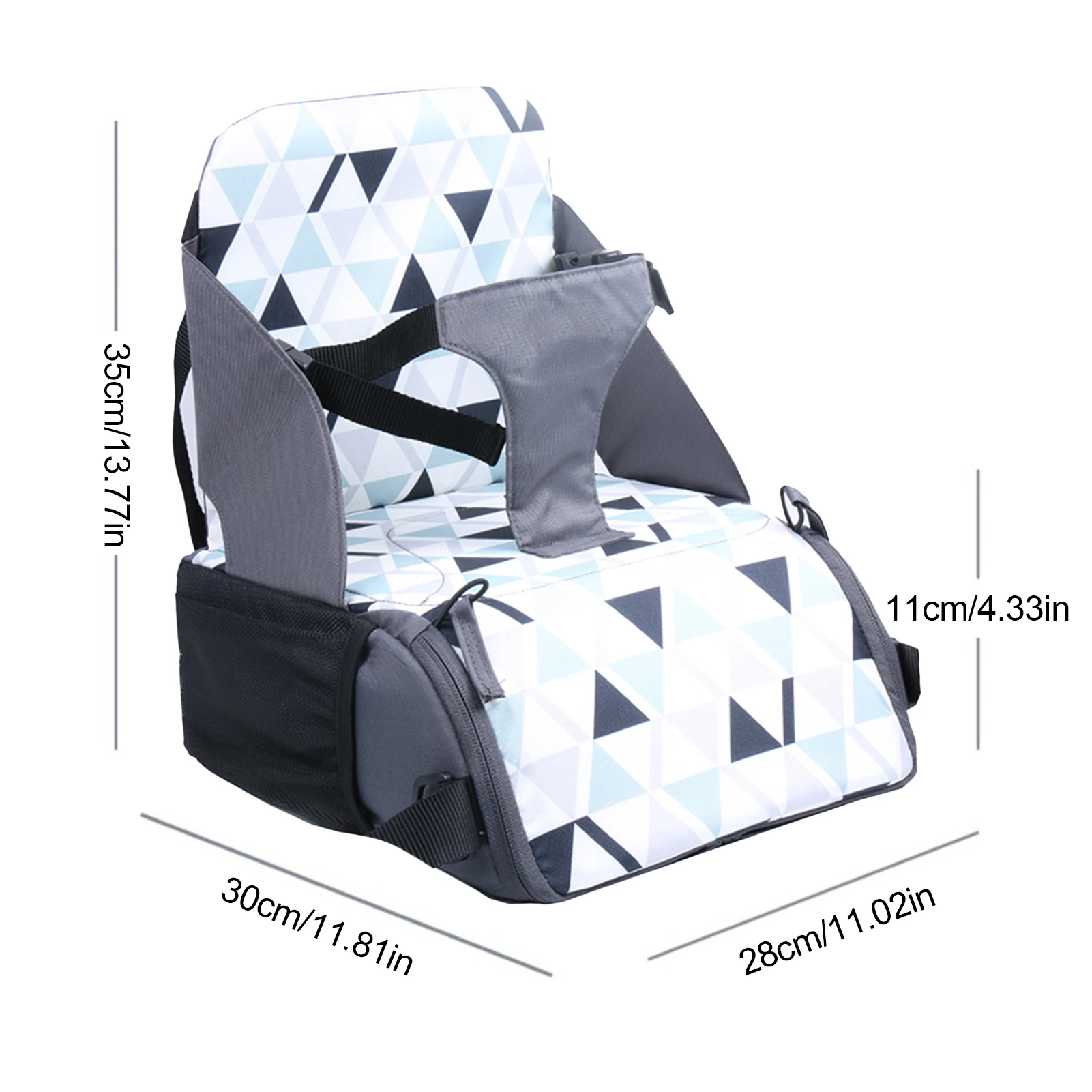 Portable Baby Kids Children Booster Seats Cushion Highchair Adjustable Securing Straps Toddler Booster Seat for Dining Tables
