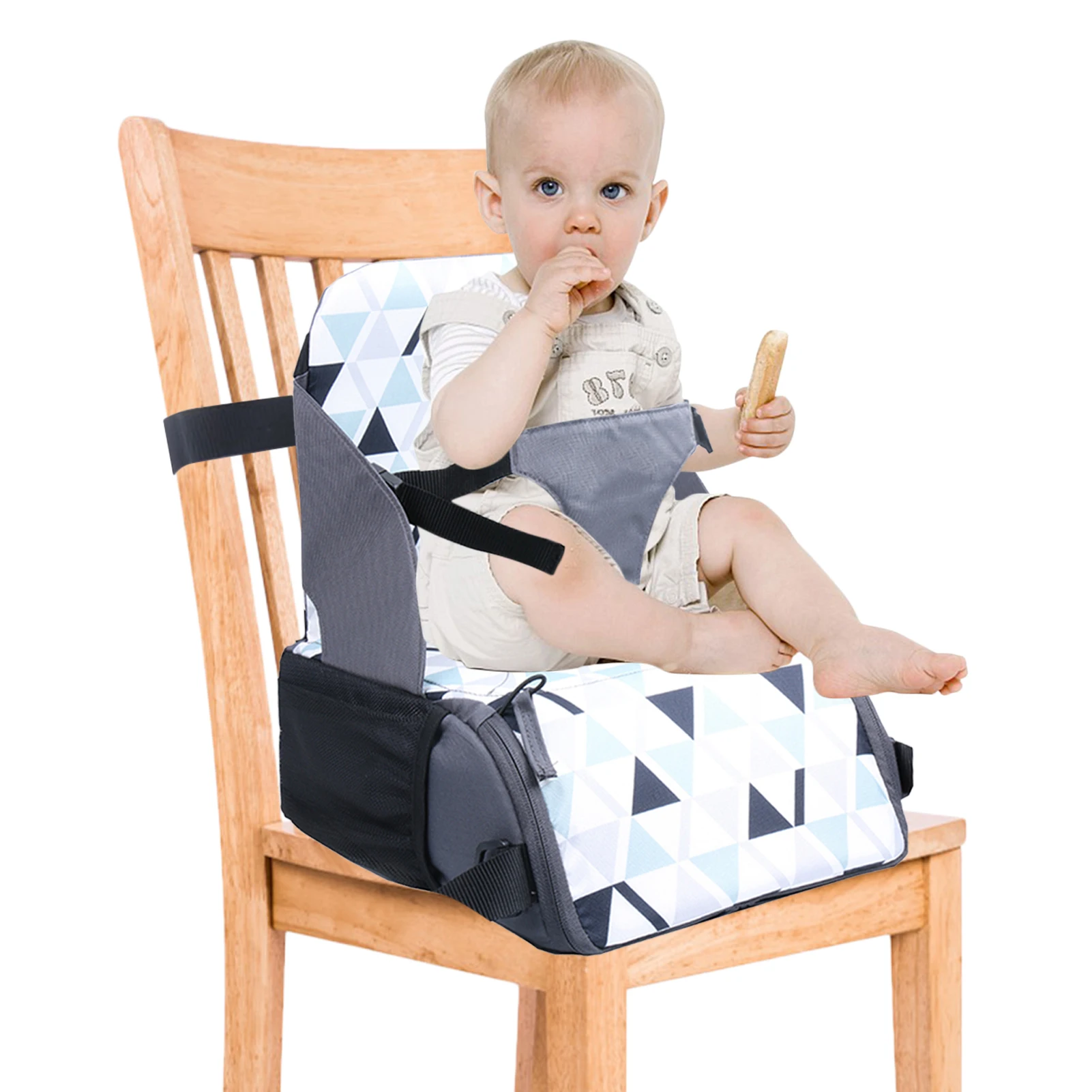 Portable Baby Kids Children Booster Seats Cushion Highchair Adjustable Securing Straps Toddler Booster Seat for Dining Tables