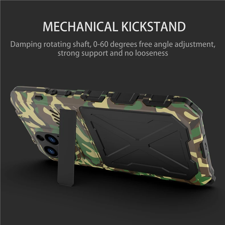 Heavy Duty Protection Armor Metal Aluminum Phone Case for iPhone 14 Pro Max 14 Plus Shockproof Cover