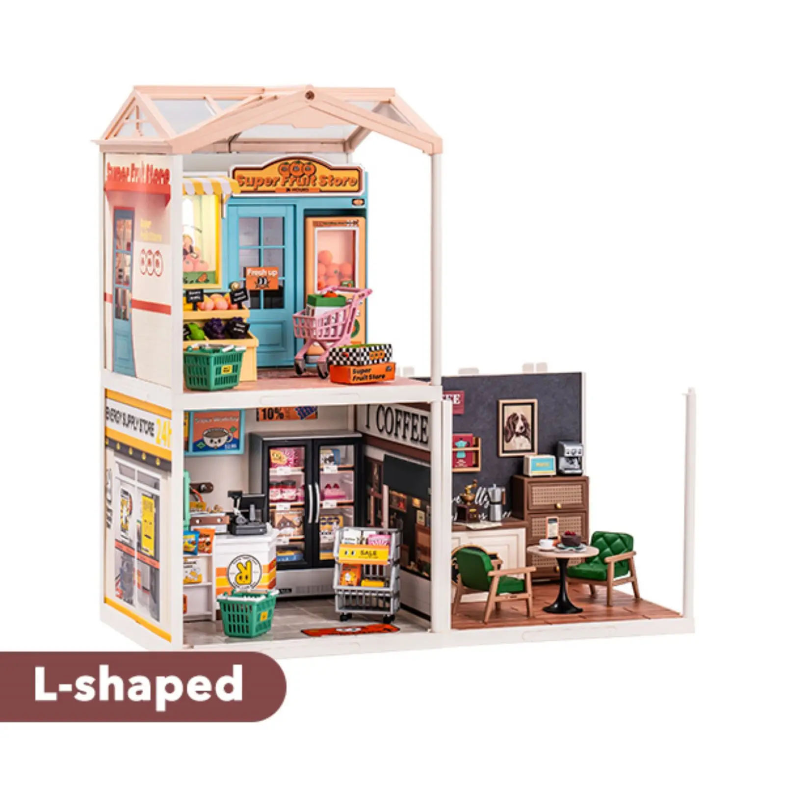 Robotime Rolife 3D Plastic Puzzle Mini Doll House Fascinating Book Store DIY Miniature House Kit